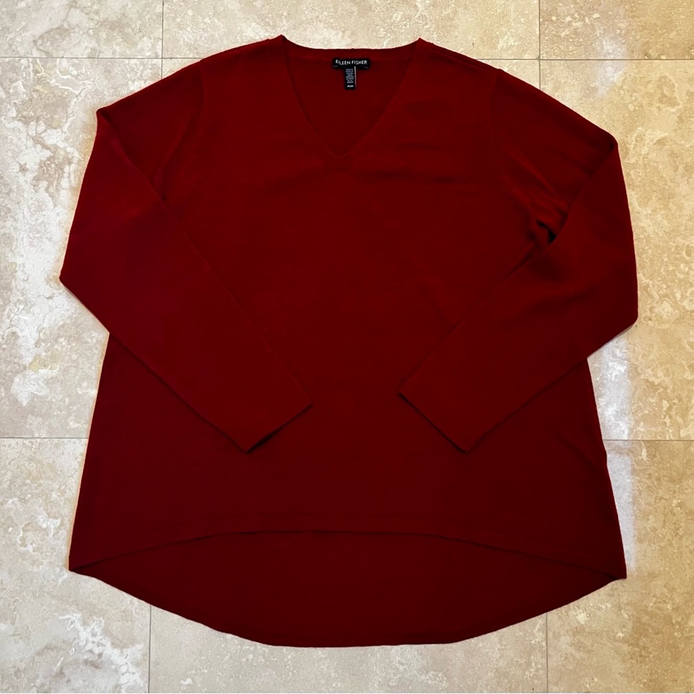 Gorgeous rich burgundy Eileen Fisher sweater size M